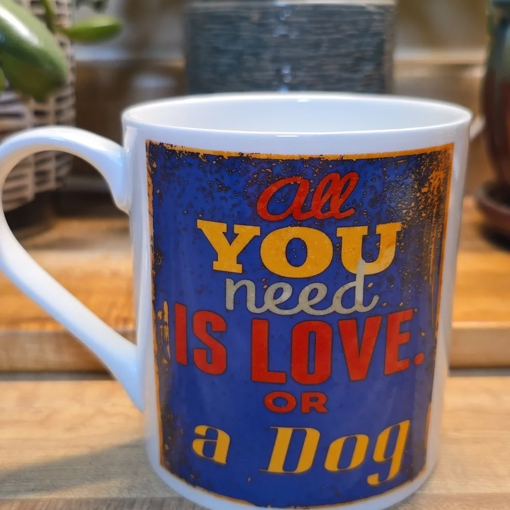 Home Essentials Blue and Orange Mug All You Need Is Love Or A Dog! - Picture 2 of 3